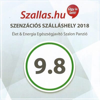ÉLET & ENERGIA EGÉSZSÉGJAVÍTÓ SZALON PANZIÓ  Szenzációs szálláshely díj - szállás.hu